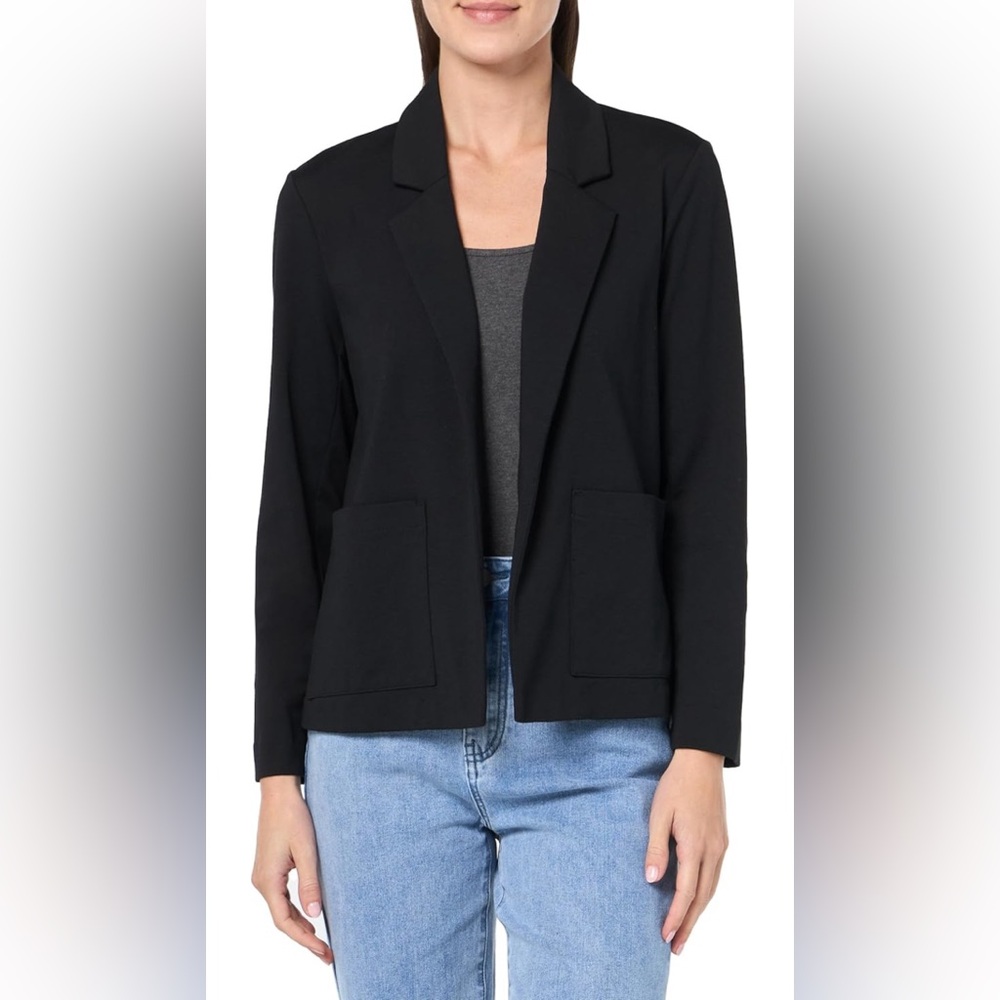 Eileen Fisher Organic Cotton Blend Blazer Black